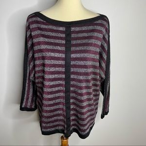 St. John dolman style sleeve striped top large